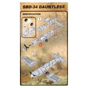 SBD-34 Dauntless hátrahúzhatós kis zuhanóbombázó építőjáték készlet