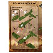 Polikarpov I-16 hátrahúzhatós kis vadászgép építőjáték készlet