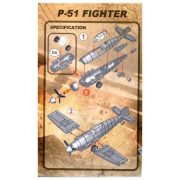 P-51 Mustang hátrahúzhatós kis vadászgép építőjáték készlet