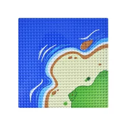   25×25 cm-es tengerpart alaplap építőjátékokhoz – kanyar