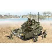 Sluban Army – Merkava nagy tank építőjáték készlet 5 fős legénységgel 