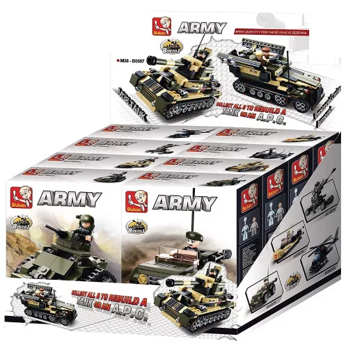 Sluban Army - 8 into 1 tank és APC építőjáték készlet
