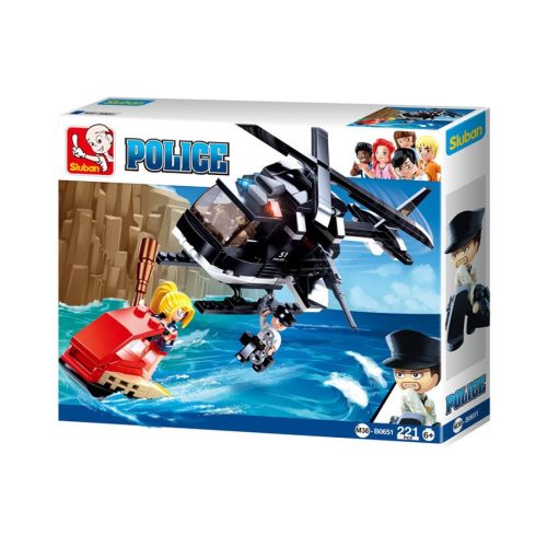 Sluban Police - Rendőrségi helikopteres üldözés építőjáték készlet