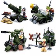 Sluban WWII - 4 in 1 szövetséges tüzérség építőjáték készlet