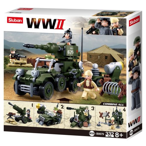 Sluban WWII - 4 in 1 giftbox katonai építőjáték készlet