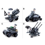 Sluban Army WWII - 4 into 1 német féllánctalpas motorkerékpár építőjáték készlet