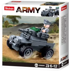   Sluban Army WWII - 4 into 1 német páncélozott autó építőjáték készlet