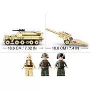 Sluban Army WWII - német páncélozott csapatszállító és tüzérségi löveg építőjáték készlet