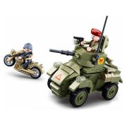 Sluban Army WWII - második világháborús angol AEC kerekes harckocsi építőjáték készlet