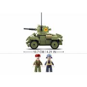 Sluban Army WWII - második világháborús angol AEC kerekes harckocsi építőjáték készlet