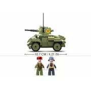 Sluban Army WWII - második világháborús angol AEC kerekes harckocsi építőjáték készlet