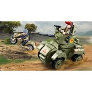 Sluban Army WWII - második világháborús angol AEC kerekes harckocsi építőjáték készlet