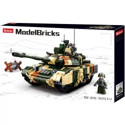  Sluban Model Bricks Army - T90-es orosz tank építőjáték készlet