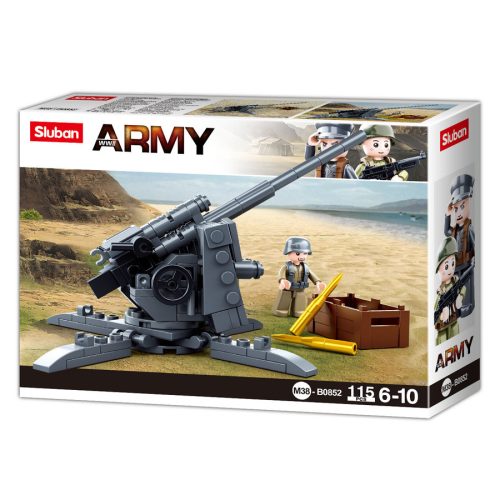 Sluban Army WWII - német 88 mm-es FLAK légvédelmi ágyú építőjáték készlet