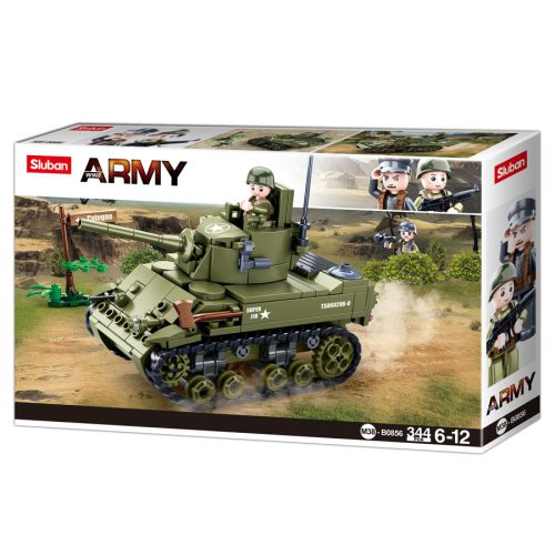 Sluban Army WWII - M5 Stuart könnyű harckocsi építőjáték készlet 