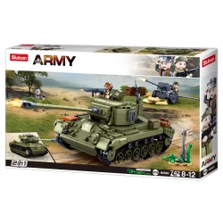   Sluban Army WWII - 2 az 1-ben M26 Pershing közepes harckocsi építőjáték készlet
