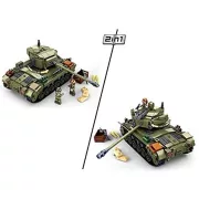 Sluban Army WWII - 2 az 1-ben M26 Pershing közepes harckocsi építőjáték készlet