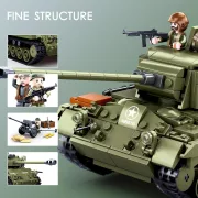 Sluban Army WWII - 2 az 1-ben M26 Pershing közepes harckocsi építőjáték készlet