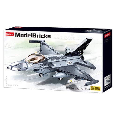 Sluban Model Bricks Army - F-16 vadászgép építőjáték készlet 