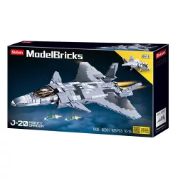   Sluban Model Bricks Army - 2 az 1-ben J-20 Mighty Dragon lopakodó vadászgép építőjáték készlet