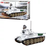 Sluban Army WWII - Budapest ostroma: fehér szovjet T34-85 harckocsi építőjáték készlet