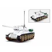 Sluban Army WWII - Budapest ostroma: fehér szovjet T34-85 harckocsi építőjáték készlet