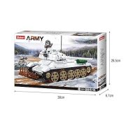 Sluban Army WWII - Budapest ostroma: fehér szovjet T34-85 harckocsi építőjáték készlet