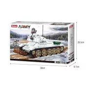 Sluban Army WWII - Budapest ostroma: fehér szovjet T34-85 harckocsi építőjáték készlet