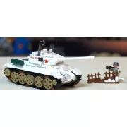 Sluban Army WWII - Budapest ostroma: fehér szovjet T34-85 harckocsi építőjáték készlet