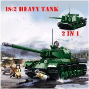 Sluban Army WWII - Budapest ostroma: 2 az 1-ben nagy tank (IS2) és páncélvadász (ISU152) építőjáték készlet