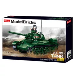   Sluban Model Bricks Army - szovjet T34-85 közepes harckocsi építőjáték készlet