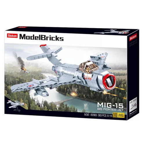 Sluban Model Bricks Army - szovjet MiG sugárhajtású vadászrepülő építőjáték készlet