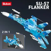 Sluban Model Bricks Army - 2 az 1-ben vadászrepülő (SU-27) és vadászbombázó (SU-30) építőjáték készlet