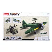 Sluban Army WWII - A6M Zero vadászrepülőgép és légvédelmi üteg építőjáték készlet