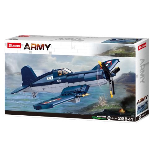 Sluban Army WWII - F4U Corsair vadászgép építőjáték készlet 