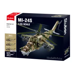   Sluban Model Bricks Army - 3 az 1-ben MI-24S harci helikopter építőjáték készlet