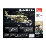 Sluban Model Bricks Army - 3 az 1-ben MI-24S harci helikopter építőjáték készlet