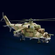 Sluban Model Bricks Army - 3 az 1-ben MI-24S harci helikopter építőjáték készlet