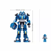 Sluban Exosuit -  2 in 1 Kék robot és kis autó építőjáték készlet