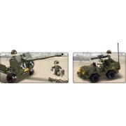 Sluban Army - Katonai terepjáró és tüzérségi löveg kreatív építőjáték készlet