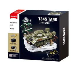   Sluban Model Bricks - T34S távirányítós harckocsi építőjáték készlet