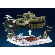Sluban Model Bricks - T34S távirányítós harckocsi építőjáték készlet