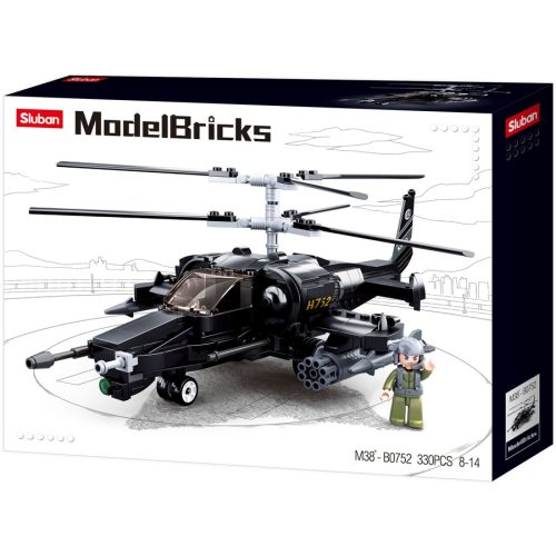 Sluban Model Bricks Army - Kamov KA-50 harci helikopter építőjáték készlet