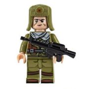 Katonai építőjáték figura szett - 11 db különböző szovjet katonafigura kiegészítőkkel