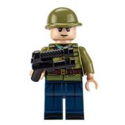 Katonai építőjáték figura szett - 11 db különböző szovjet katonafigura kiegészítőkkel