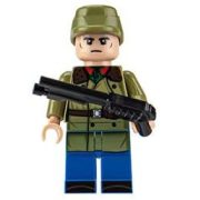 Katonai építőjáték figura szett - 11 db különböző szovjet katonafigura kiegészítőkkel