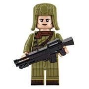 Katonai építőjáték figura szett - 11 db különböző szovjet katonafigura kiegészítőkkel