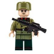 Katonai építőjáték figura szett - 11 db különböző szovjet katonafigura kiegészítőkkel