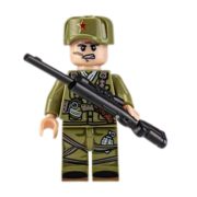 Katonai építőjáték figura szett - 11 db különböző szovjet katonafigura kiegészítőkkel