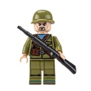 Katonai építőjáték figura szett - 11 db különböző szovjet katonafigura kiegészítőkkel